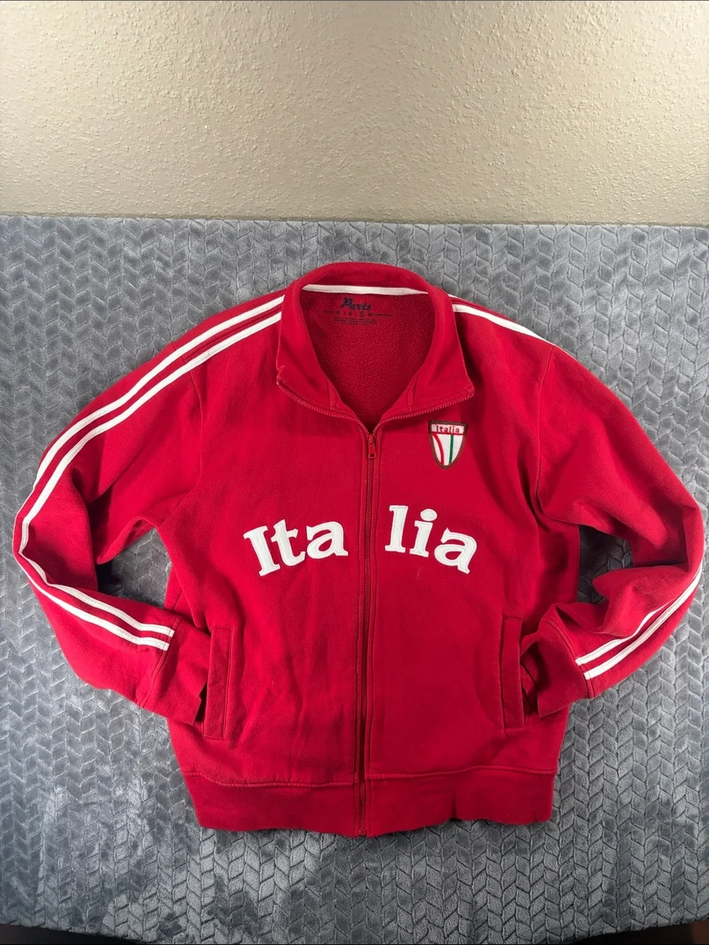 Pact Red Italia Soccer Track Jacket with Stripe Accents XL